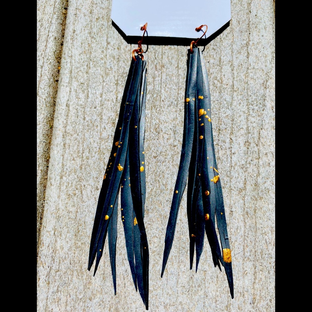 Feather inner tube earrings